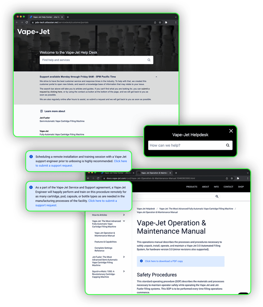 Vape-Jet Help Desk Preview