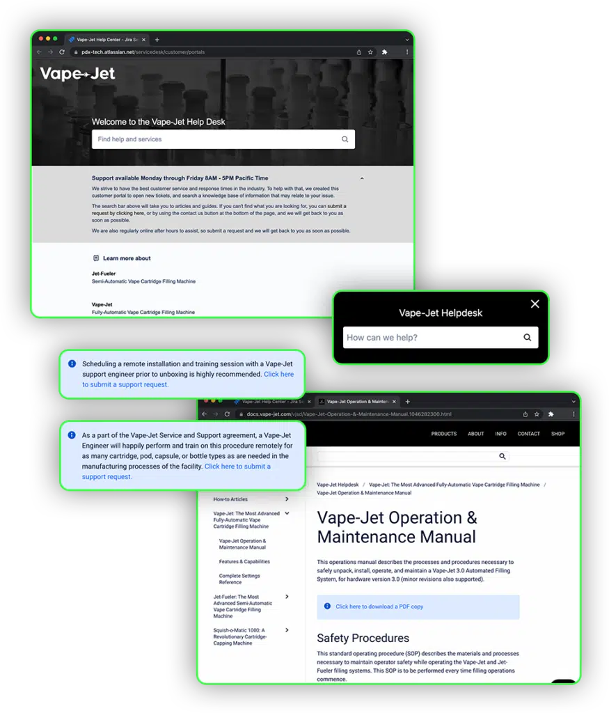 Vape-Jet Help Desk Preview