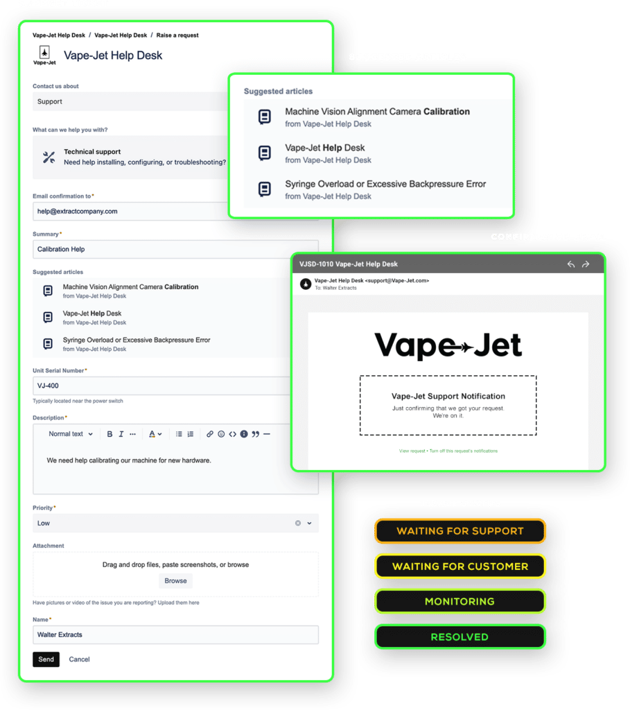 Vape-Jet Help Desk Issue Example