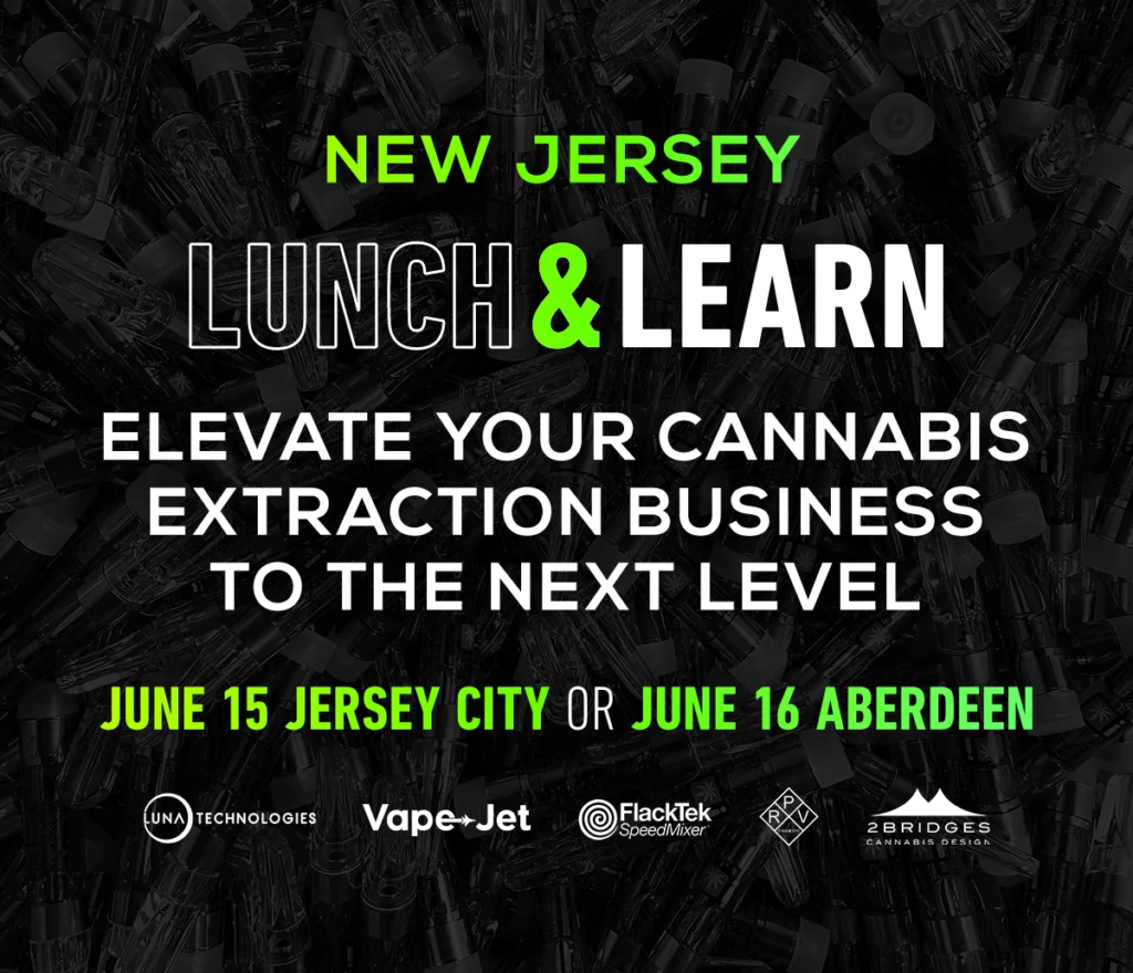 New Jersey Lunch & Learn | Elevate Your Cannabis Extraction Business to the Next Level | June 15 Jersey City or June 16 Aberdeen